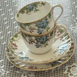 Vintage Spode~ 2 -Teacups, 1 -saucer, 1- 6” plate